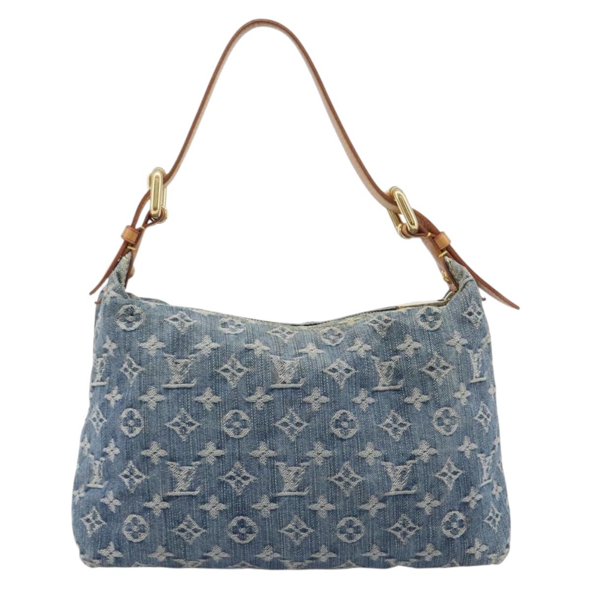 LOUIS VUITTON Monogram Denim Buggy PM Shoulder Bag Blue M95049 LV Auth 209662V