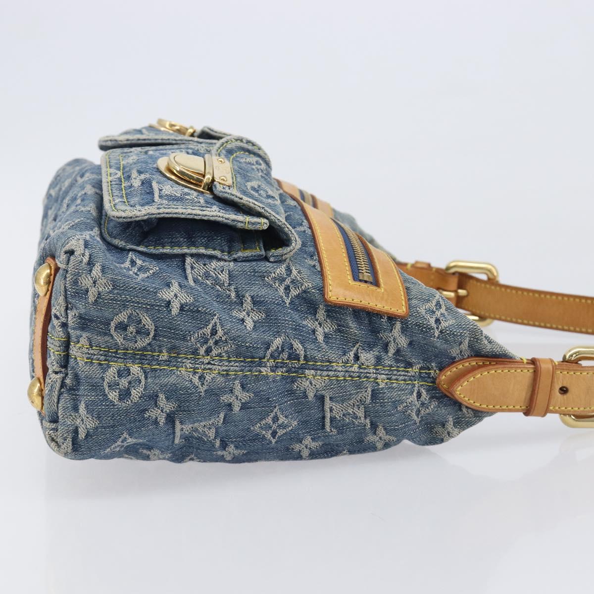 LOUIS VUITTON Monogram Denim Buggy PM Shoulder Bag Blue M95049 LV Auth 209662V