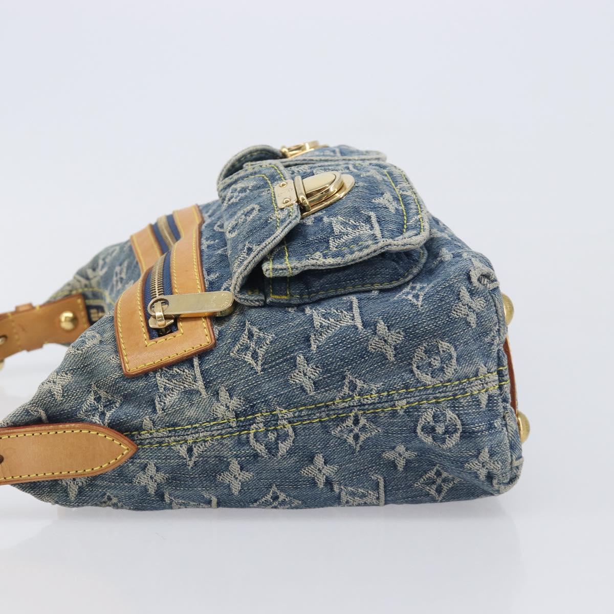 LOUIS VUITTON Monogram Denim Buggy PM Shoulder Bag Blue M95049 LV Auth 209662V