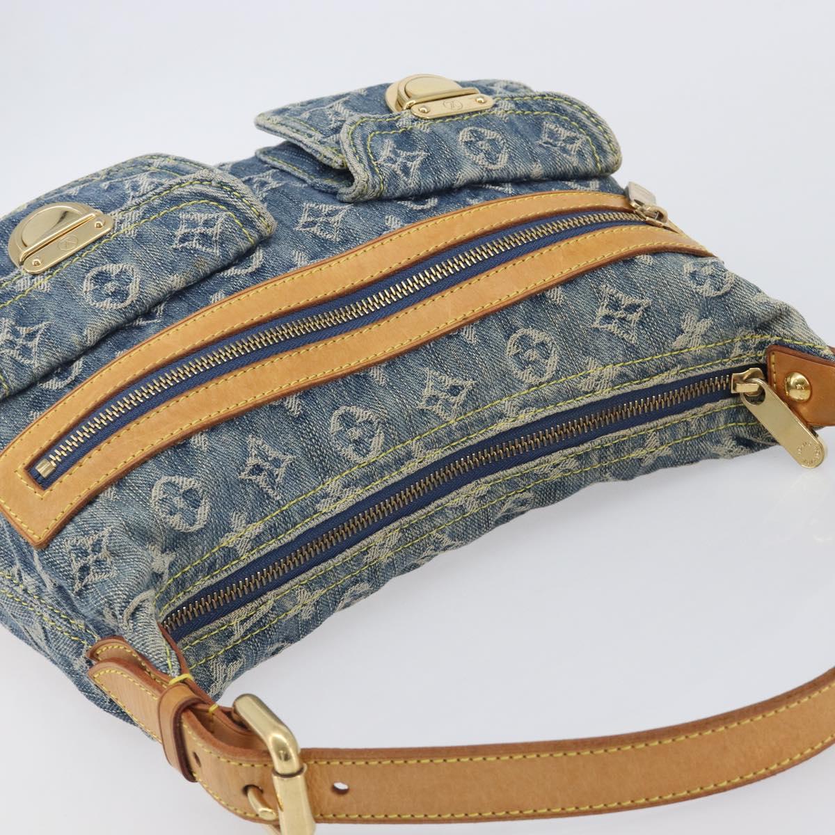 LOUIS VUITTON Monogram Denim Buggy PM Shoulder Bag Blue M95049 LV Auth 209662V