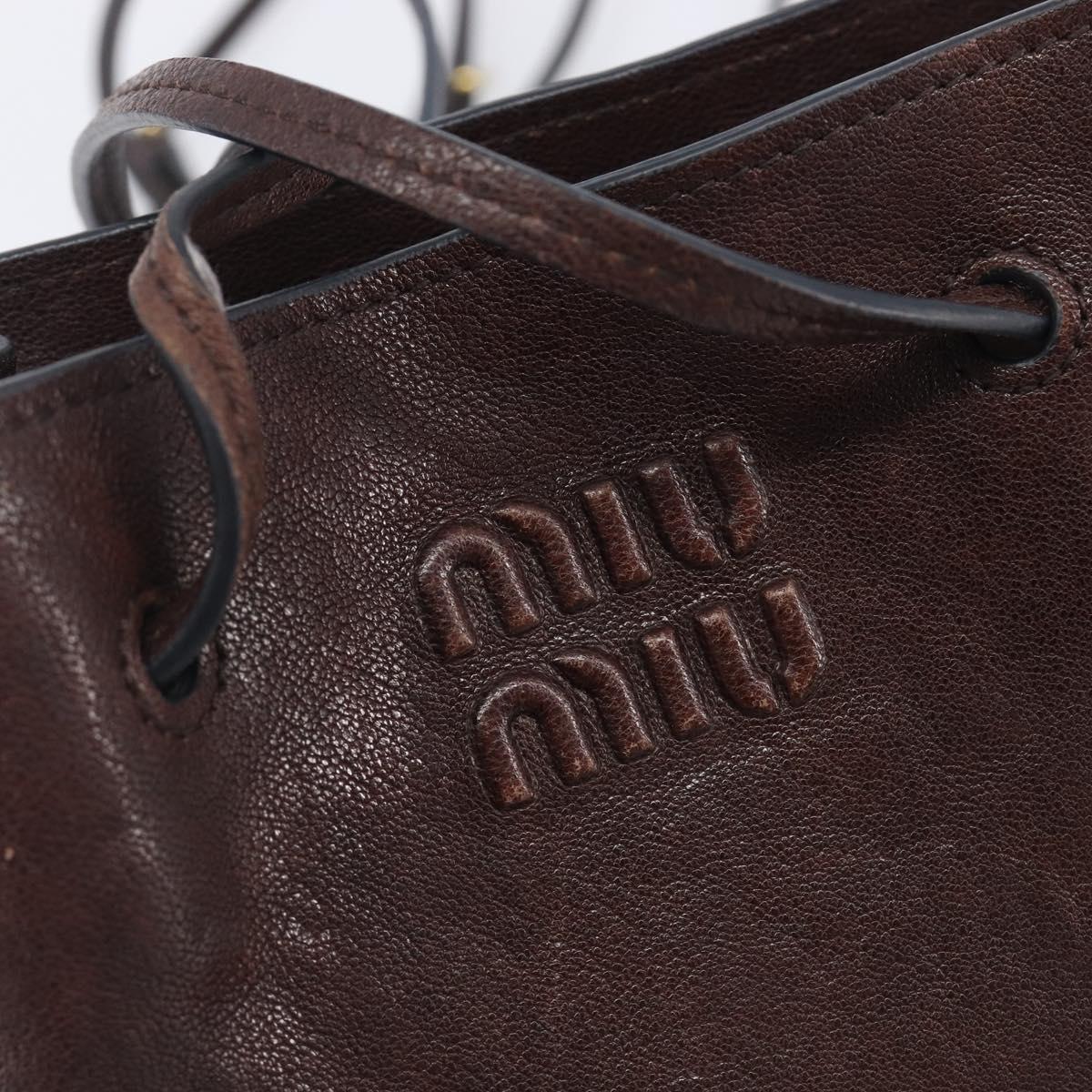 Miu Miu Shoulder Bag Leather Brown Auth 209665V