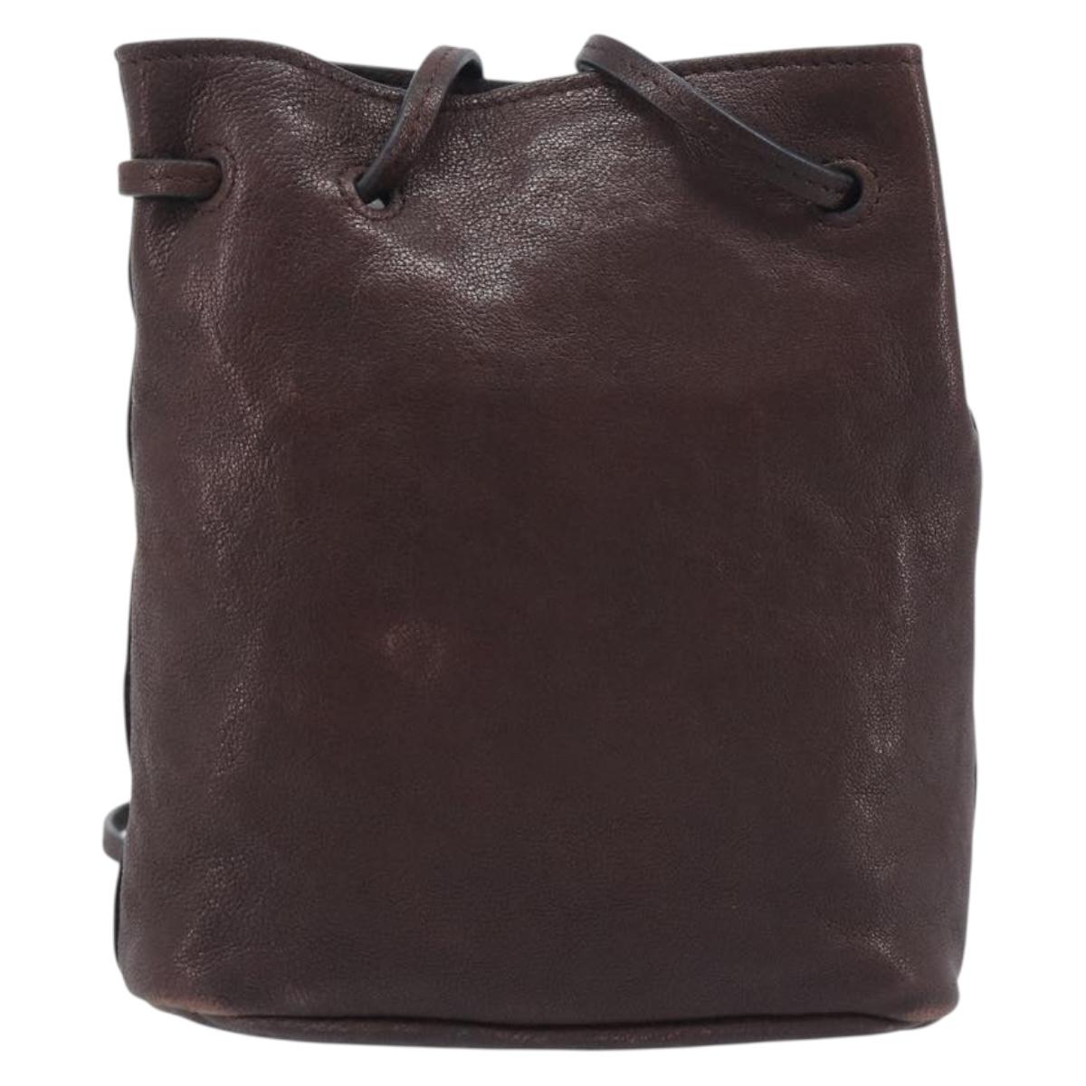 Miu Miu Shoulder Bag Leather Brown Auth 209665V