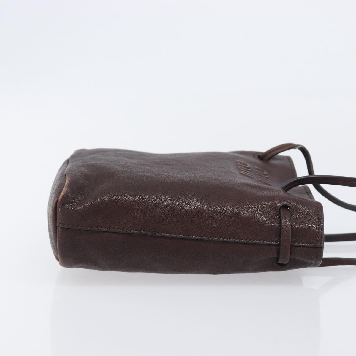 Miu Miu Shoulder Bag Leather Brown Auth 209665V