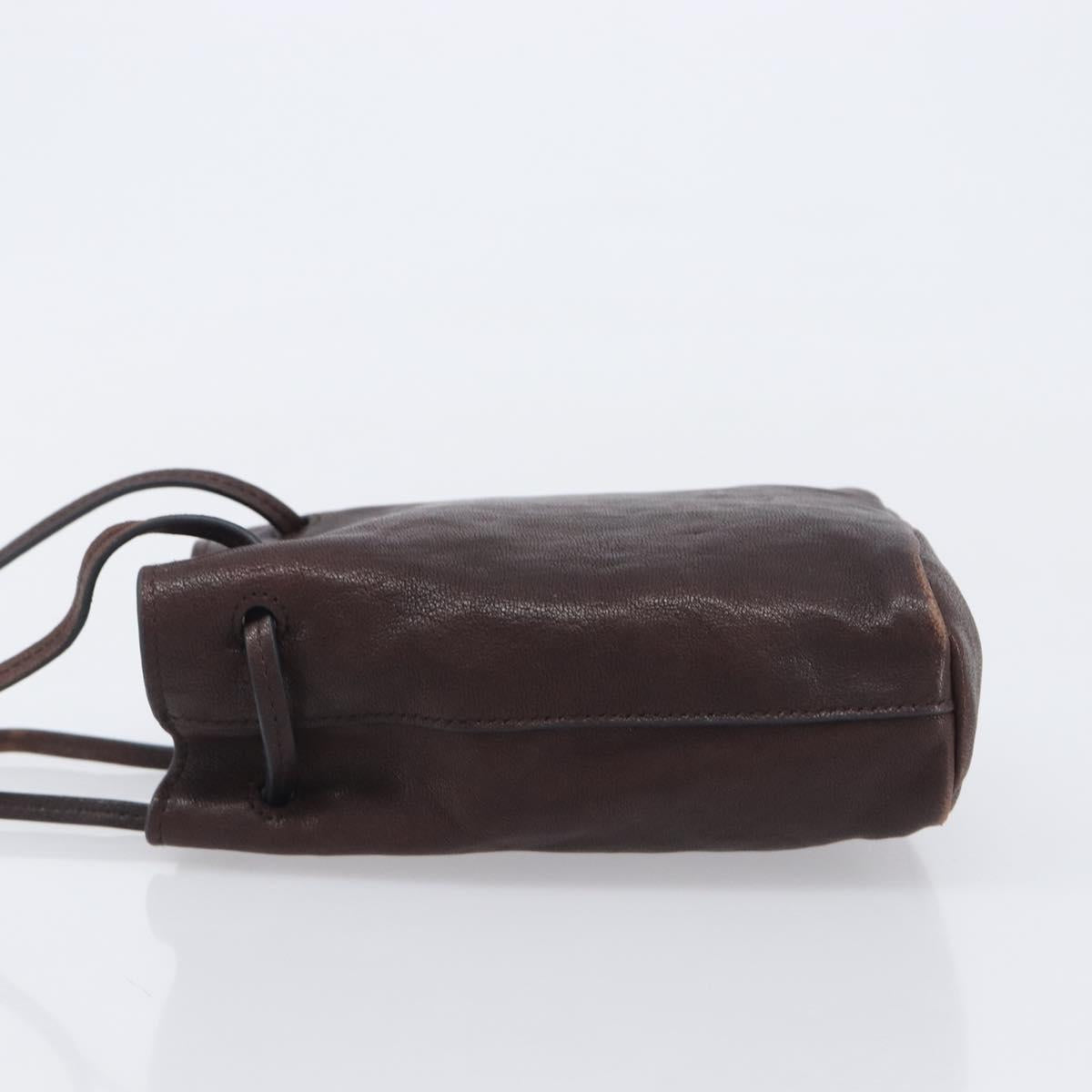Miu Miu Shoulder Bag Leather Brown Auth 209665V