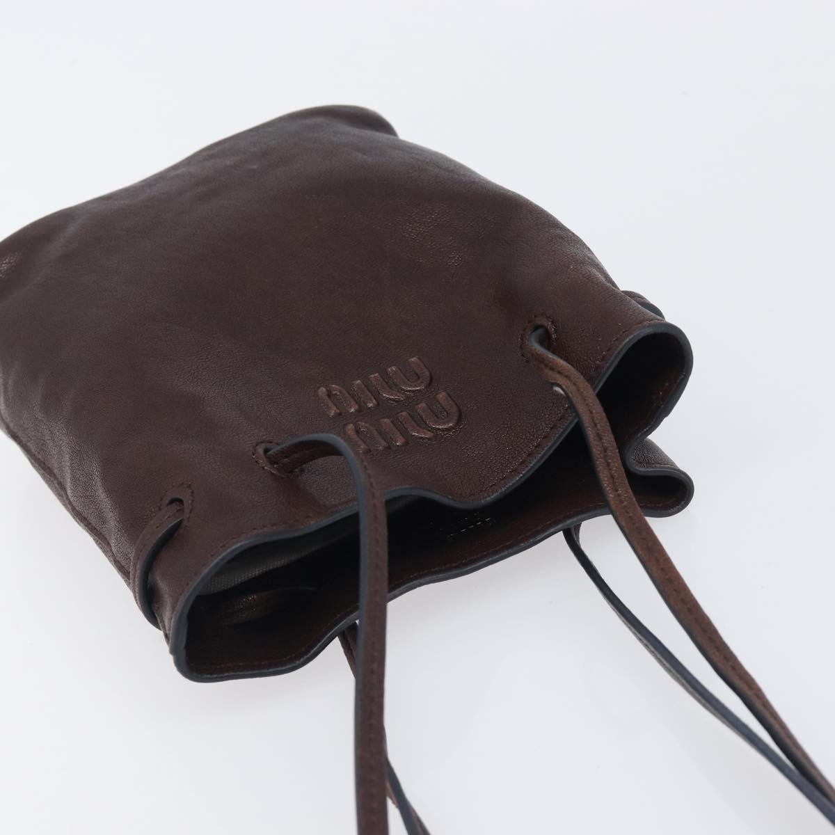 Miu Miu Shoulder Bag Leather Brown Auth 209665V