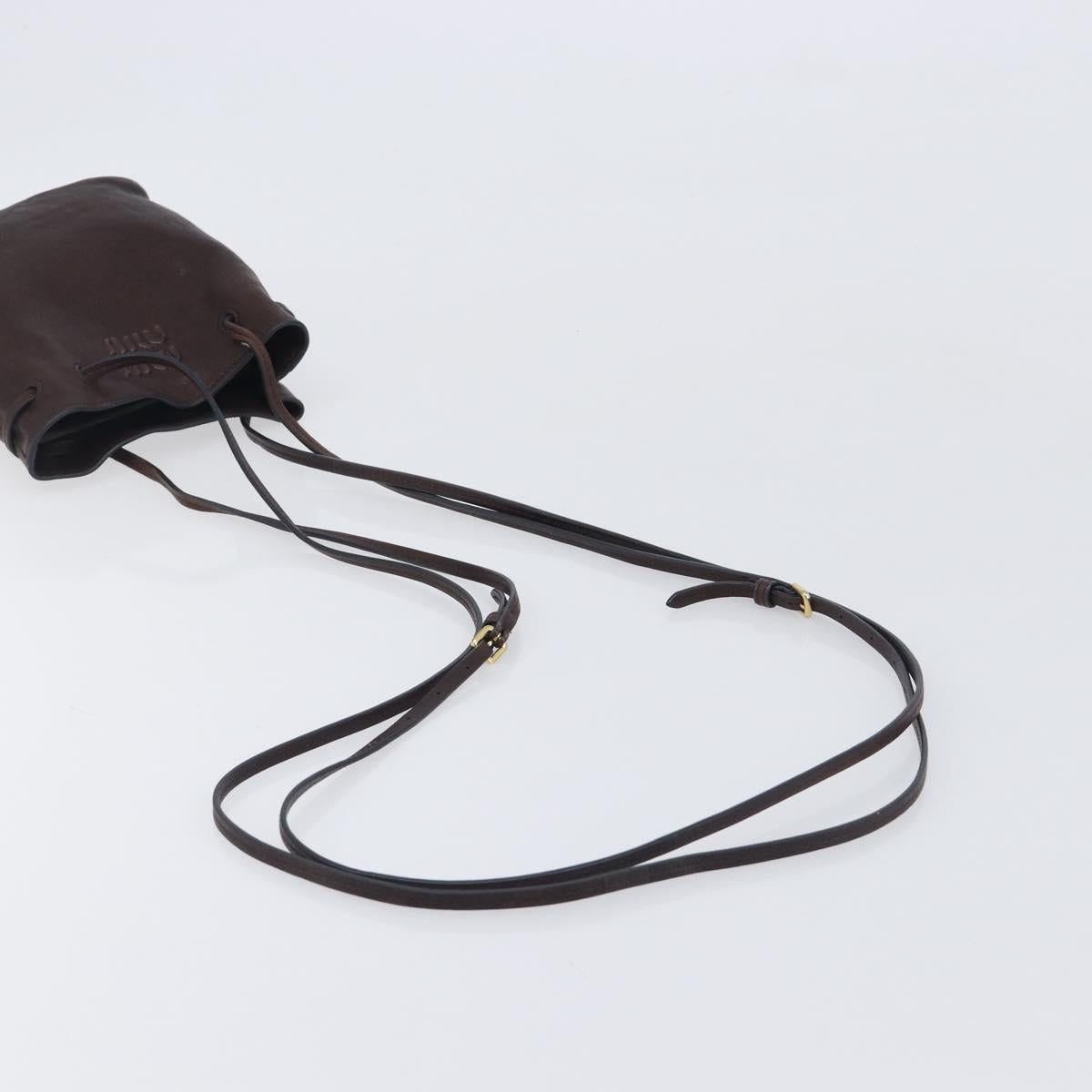 Miu Miu Shoulder Bag Leather Brown Auth 209665V