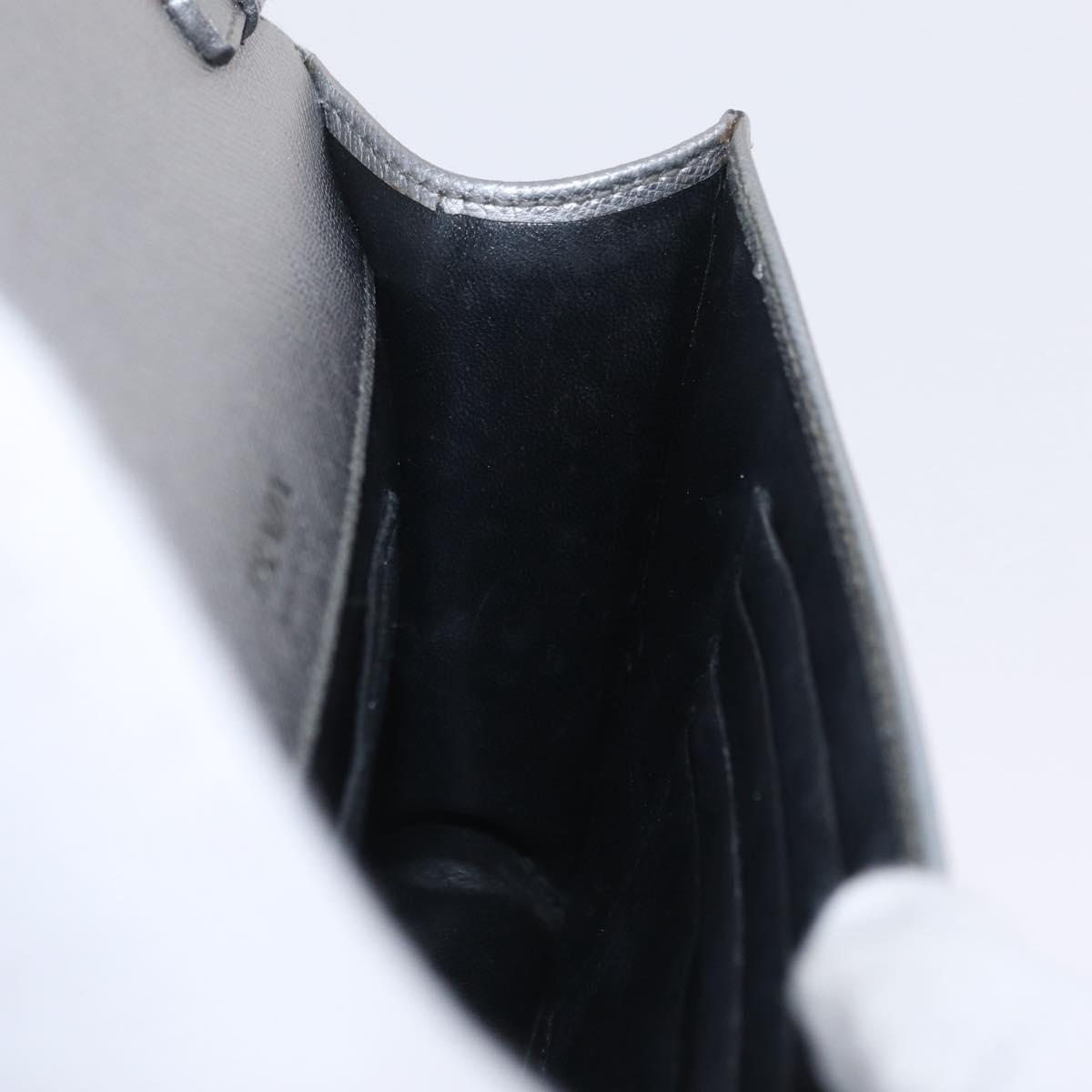 PRADA Chain Shoulder Bag Leather Silver Auth 209667A