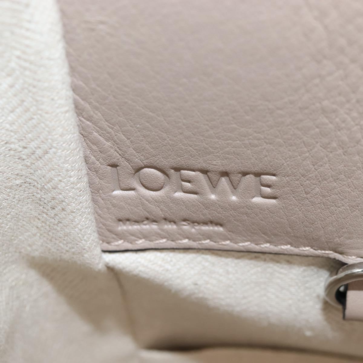 LOEWE Hammock Small Hand Bag Leather 2way Khaki Beige Auth 209674M
