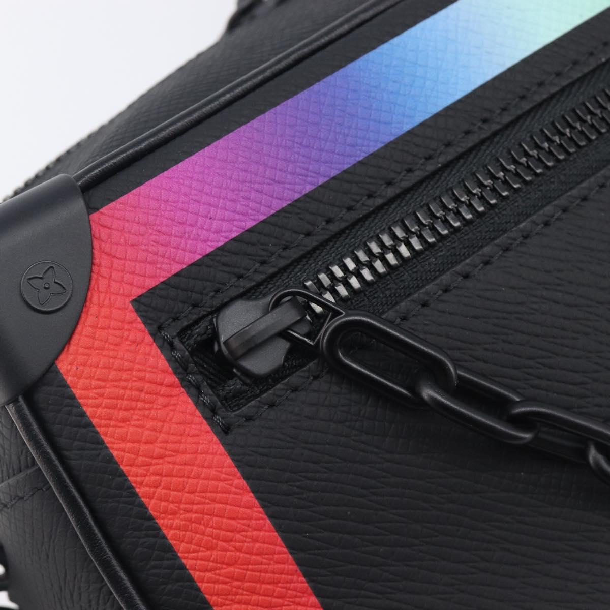 LOUIS VUITTON Taiga Rainbow Mini Soft Trunk Bag Black M30351 LV Auth 209684SAM