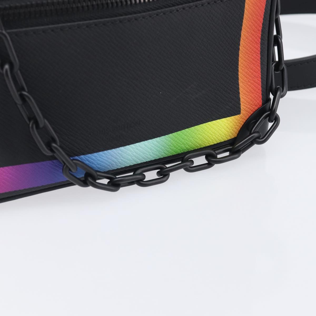 LOUIS VUITTON Taiga Rainbow Mini Soft Trunk Bag Black M30351 LV Auth 209684SAM