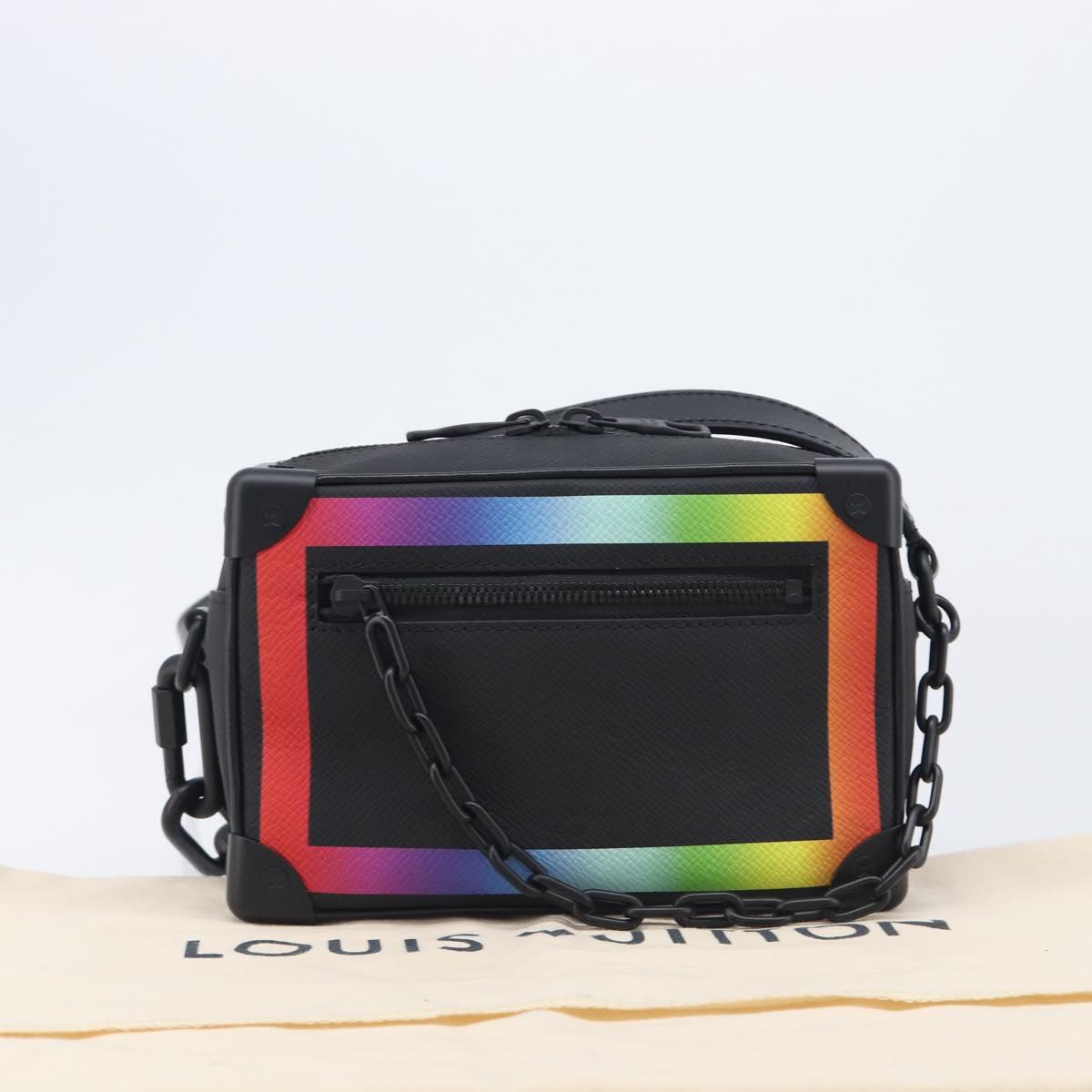 LOUIS VUITTON Taiga Rainbow Mini Soft Trunk Bag Black M30351 LV Auth 209684SAM