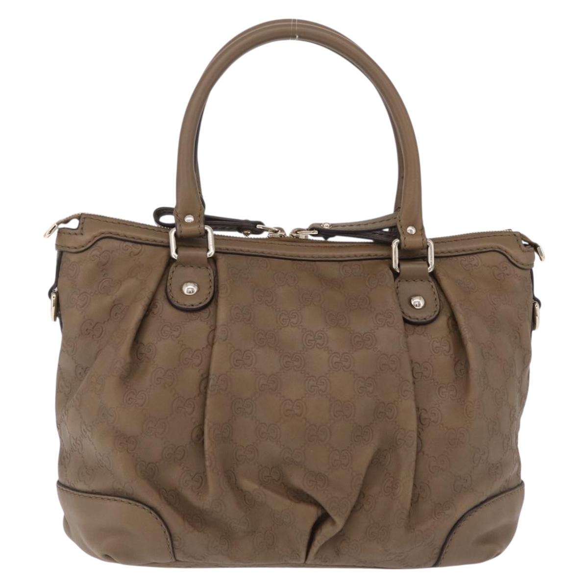 GUCCI GuccissimaGG Sukey Hand Bag Leather Brown Gold Tone 247902 Auth 209691A