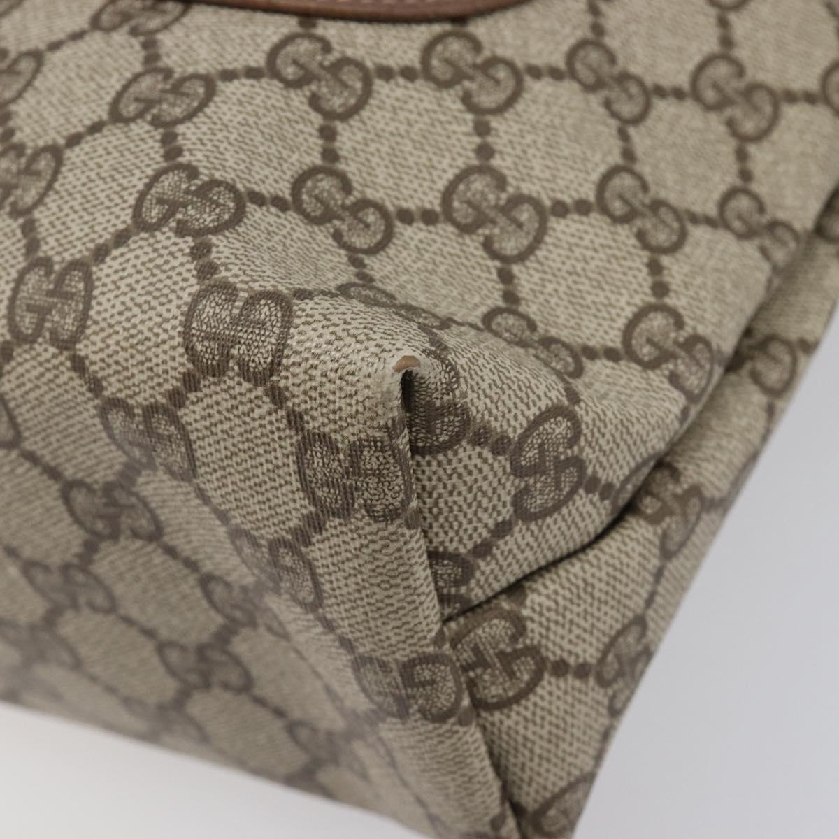 GUCCI GG Supreme Web Sherry Line Tote Bag PVC Beige Gold 39 02 003 Auth 209692A