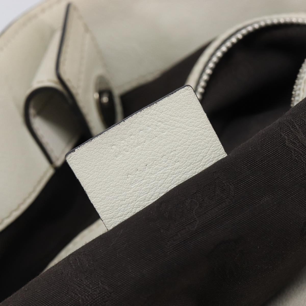 GUCCI GG Canvas Web Sherry Line Tote Bag Beige Silver 232970 Auth 209693