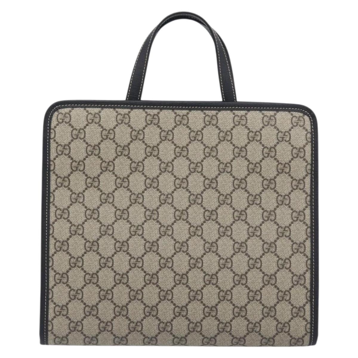 GUCCI GG Supreme Childrens Hand Bag PVC Beige Red 664083 Auth 209696M