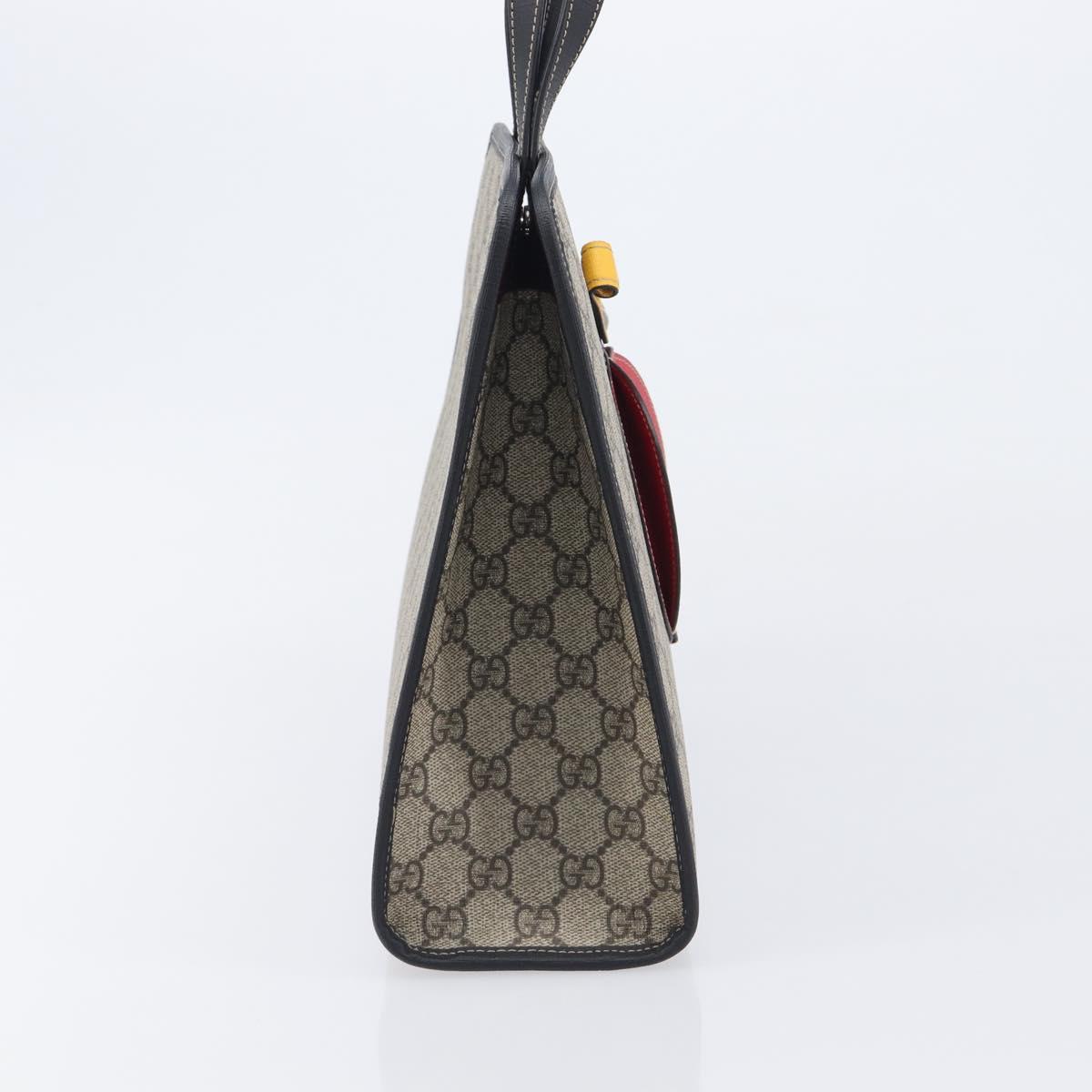 GUCCI GG Supreme Childrens Hand Bag PVC Beige Red 664083 Auth 209696M