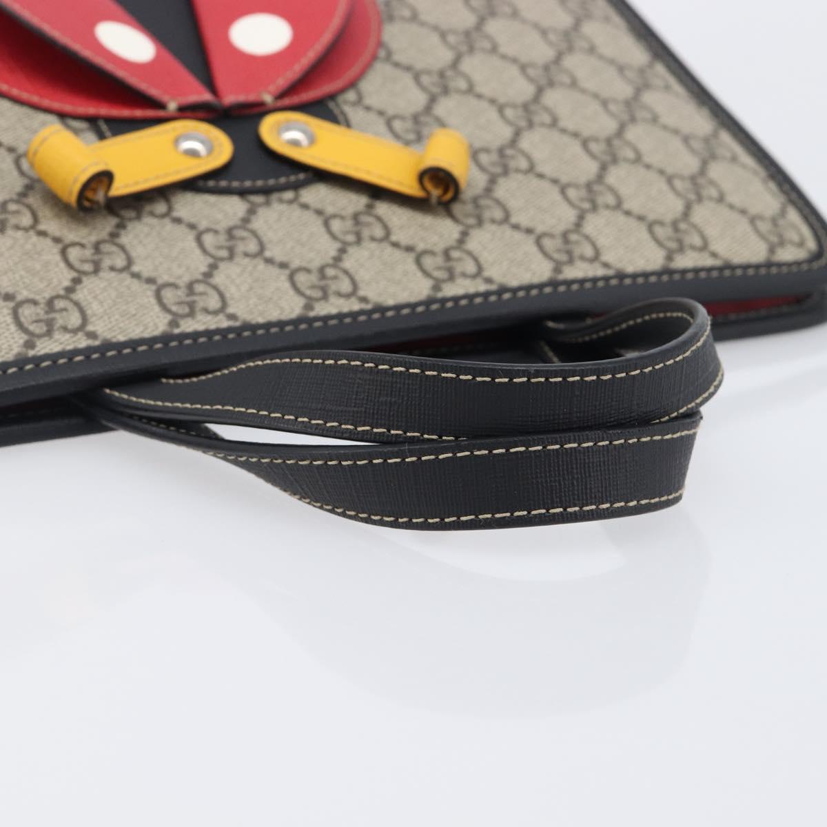 GUCCI GG Supreme Childrens Hand Bag PVC Beige Red 664083 Auth 209696M