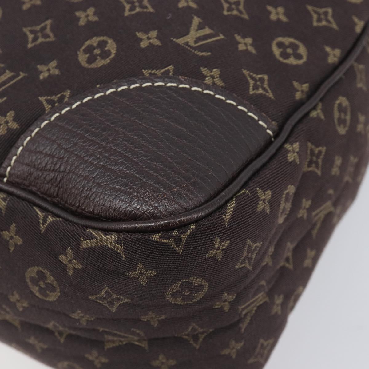 LOUIS VUITTON Monogram Mini Lin Boulogne Bag Brown Ebene M95225 LV Auth 209701V