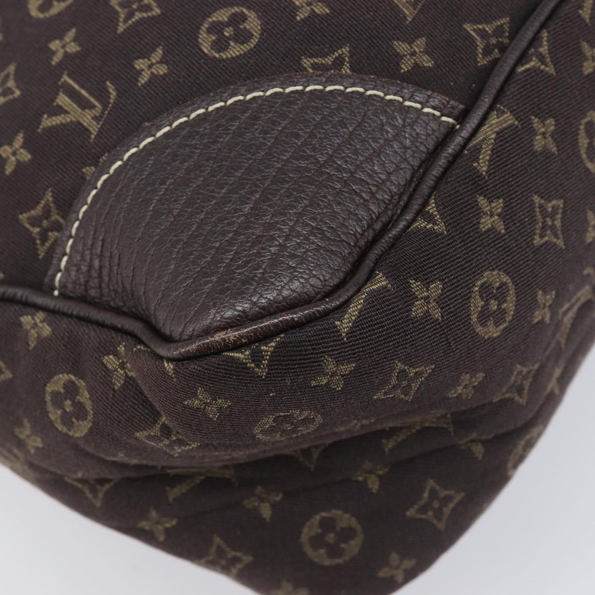 LOUIS VUITTON Monogram Mini Lin Boulogne Bag Brown Ebene M95225 LV Auth 209701V