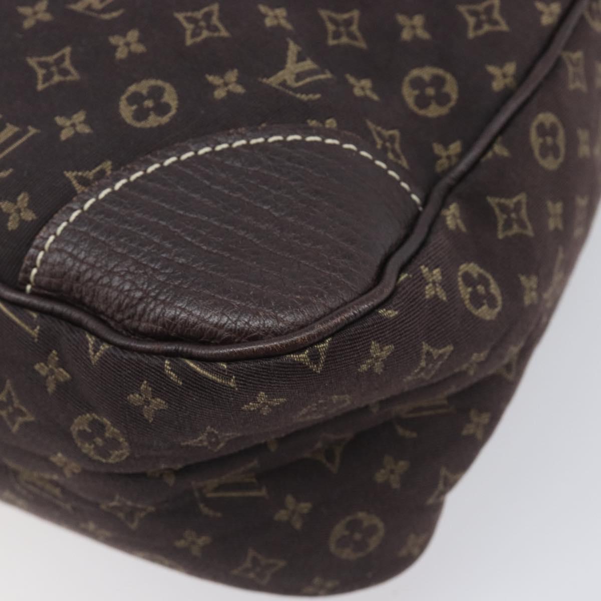 LOUIS VUITTON Monogram Mini Lin Boulogne Bag Brown Ebene M95225 LV Auth 209701V
