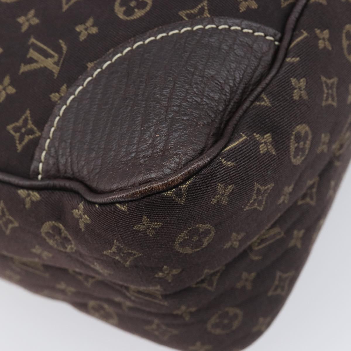 LOUIS VUITTON Monogram Mini Lin Boulogne Bag Brown Ebene M95225 LV Auth 209701V