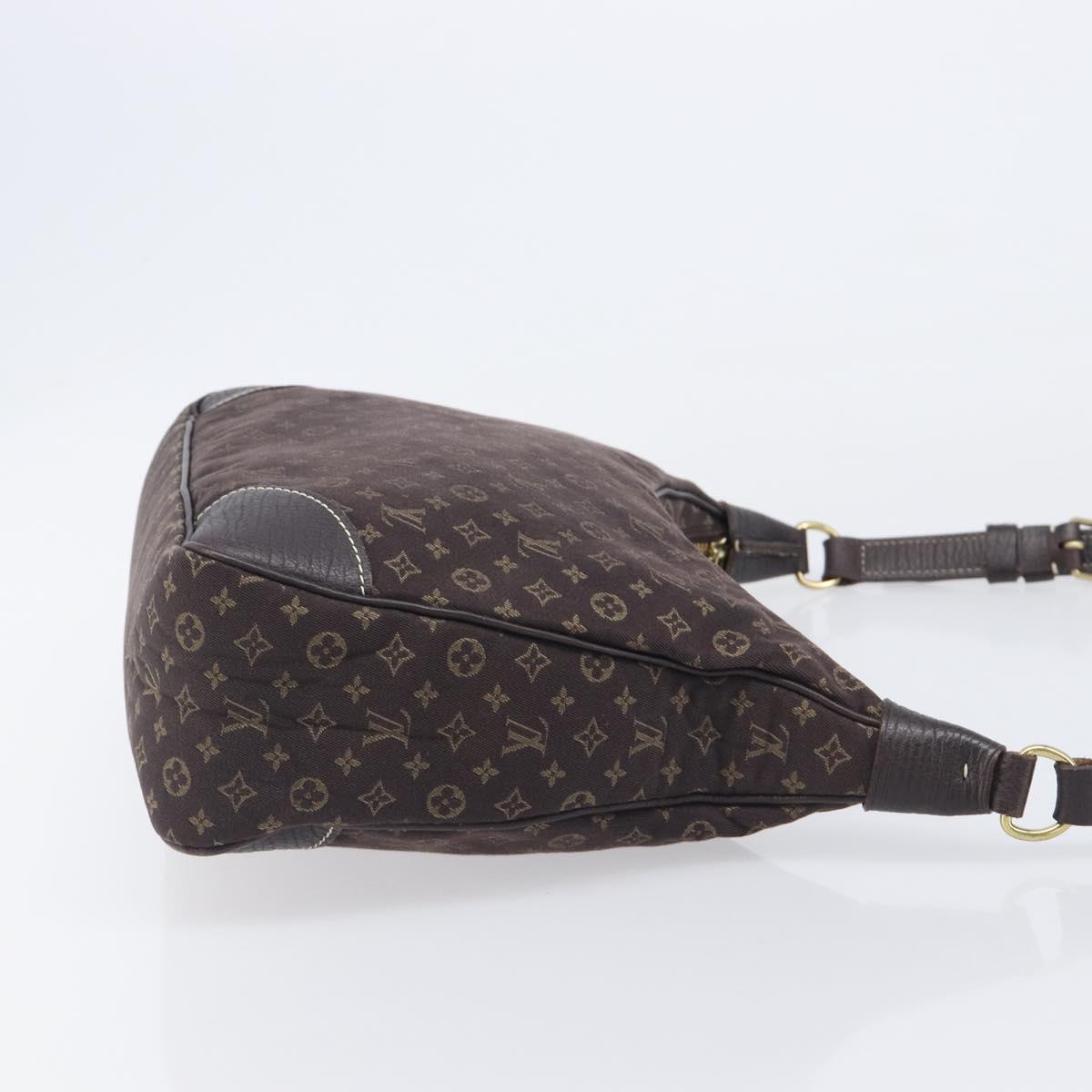 LOUIS VUITTON Monogram Mini Lin Boulogne Bag Brown Ebene M95225 LV Auth 209701V