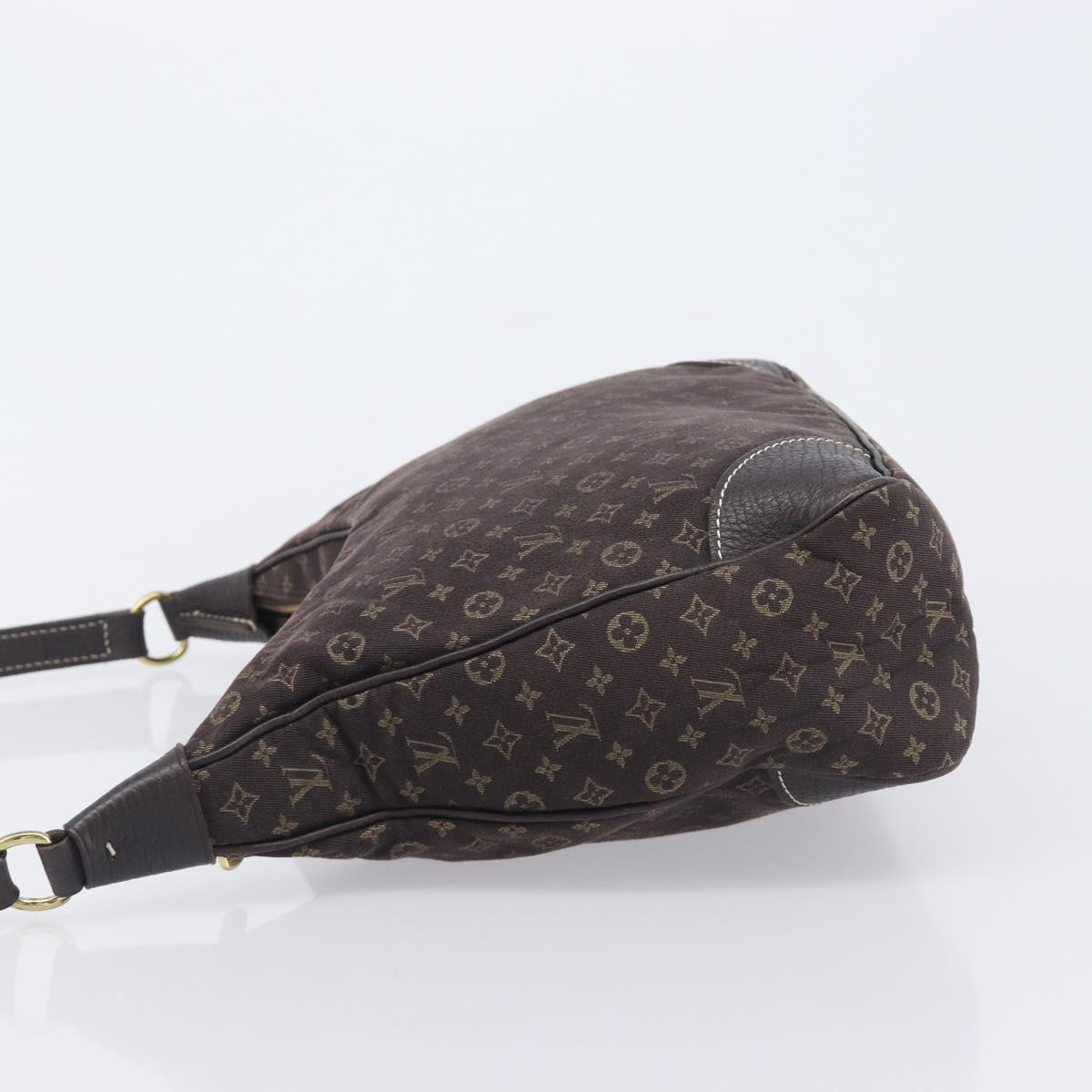 LOUIS VUITTON Monogram Mini Lin Boulogne Bag Brown Ebene M95225 LV Auth 209701V