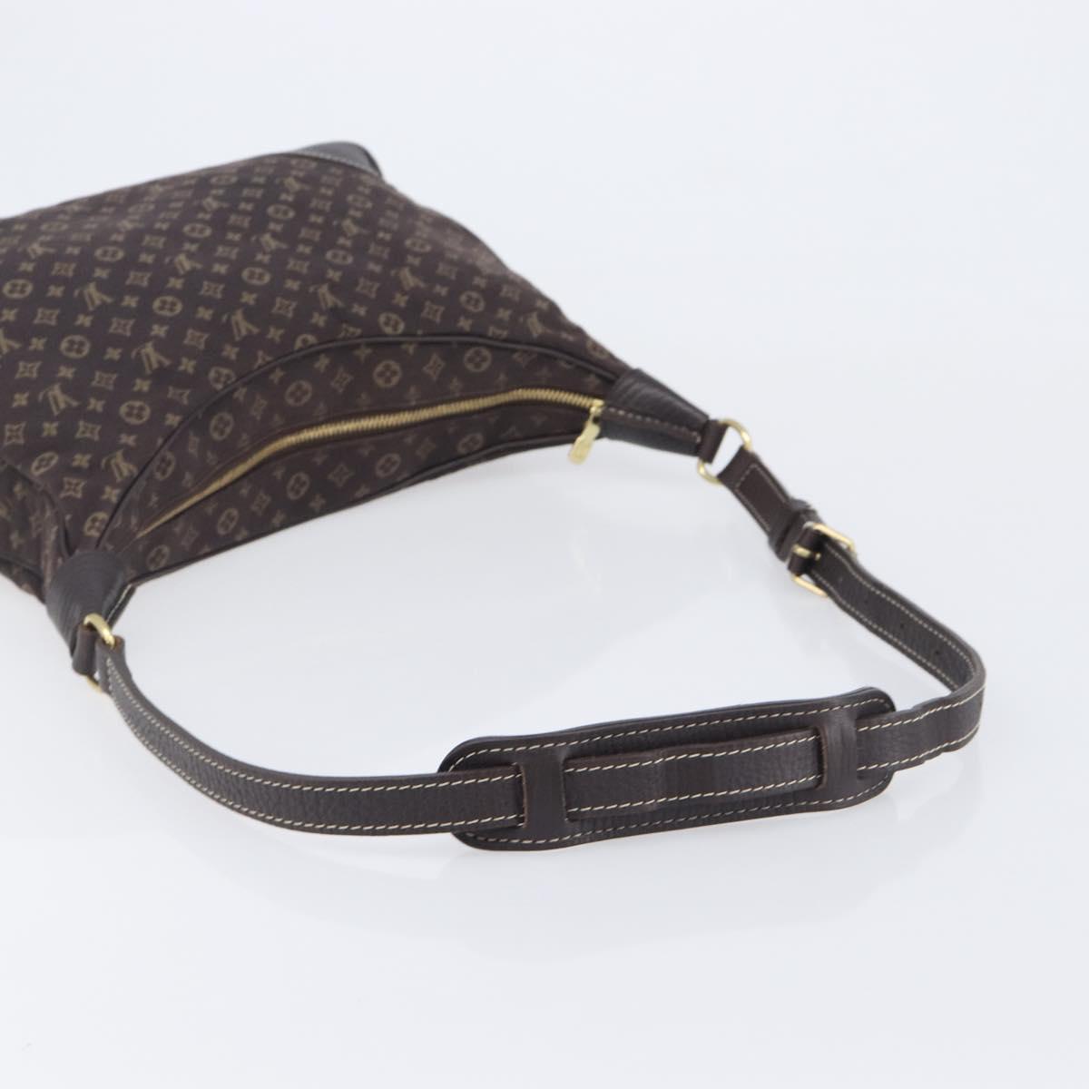 LOUIS VUITTON Monogram Mini Lin Boulogne Bag Brown Ebene M95225 LV Auth 209701V