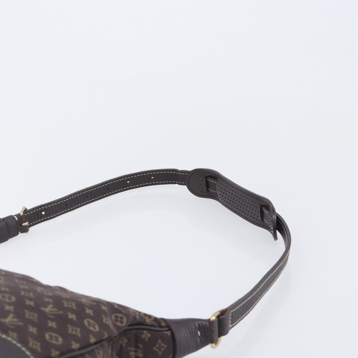 LOUIS VUITTON Monogram Mini Lin Boulogne Bag Brown Ebene M95225 LV Auth 209701V