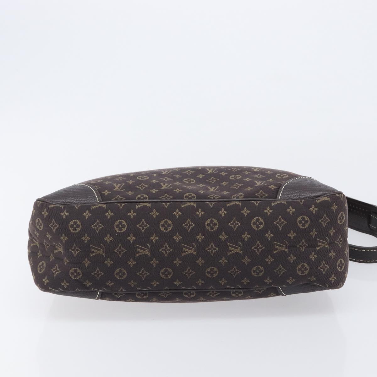LOUIS VUITTON Monogram Mini Lin Boulogne Bag Brown Ebene M95225 LV Auth 209701V