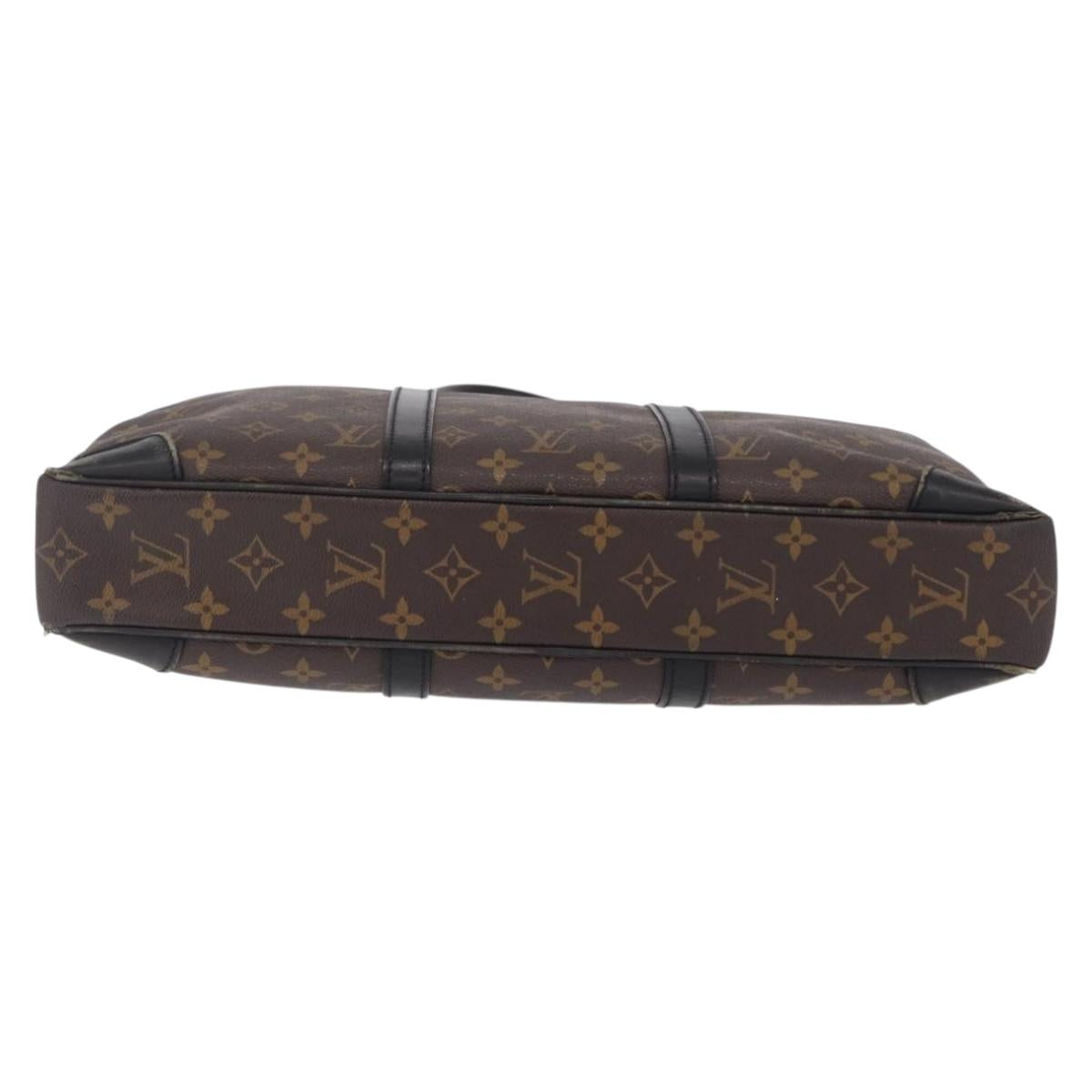 LOUIS VUITTON Monogram Macassar Porte Documents Voyage Bag M52005 LV Auth 209702