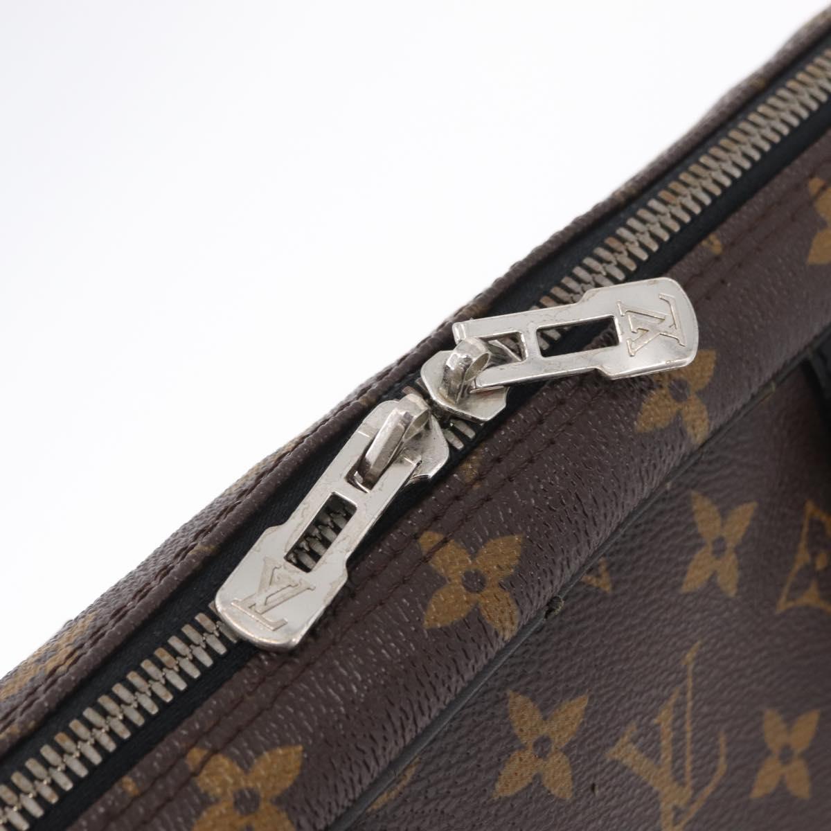 LOUIS VUITTON Monogram Macassar Porte Documents Voyage Bag M52005 LV Auth 209702