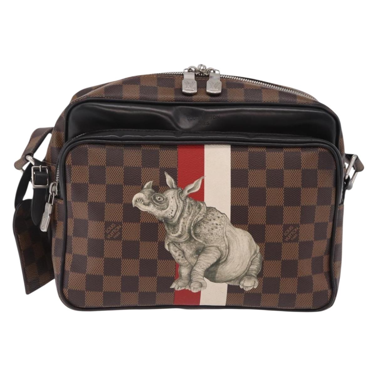 LOUIS VUITTON Damier Ebene Chapman Brothers Nile PM Bag N42704 LV Auth 209703A