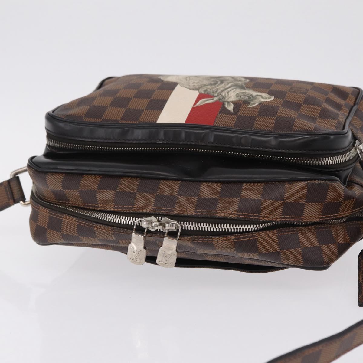 LOUIS VUITTON Damier Ebene Chapman Brothers Nile PM Bag N42704 LV Auth 209703A