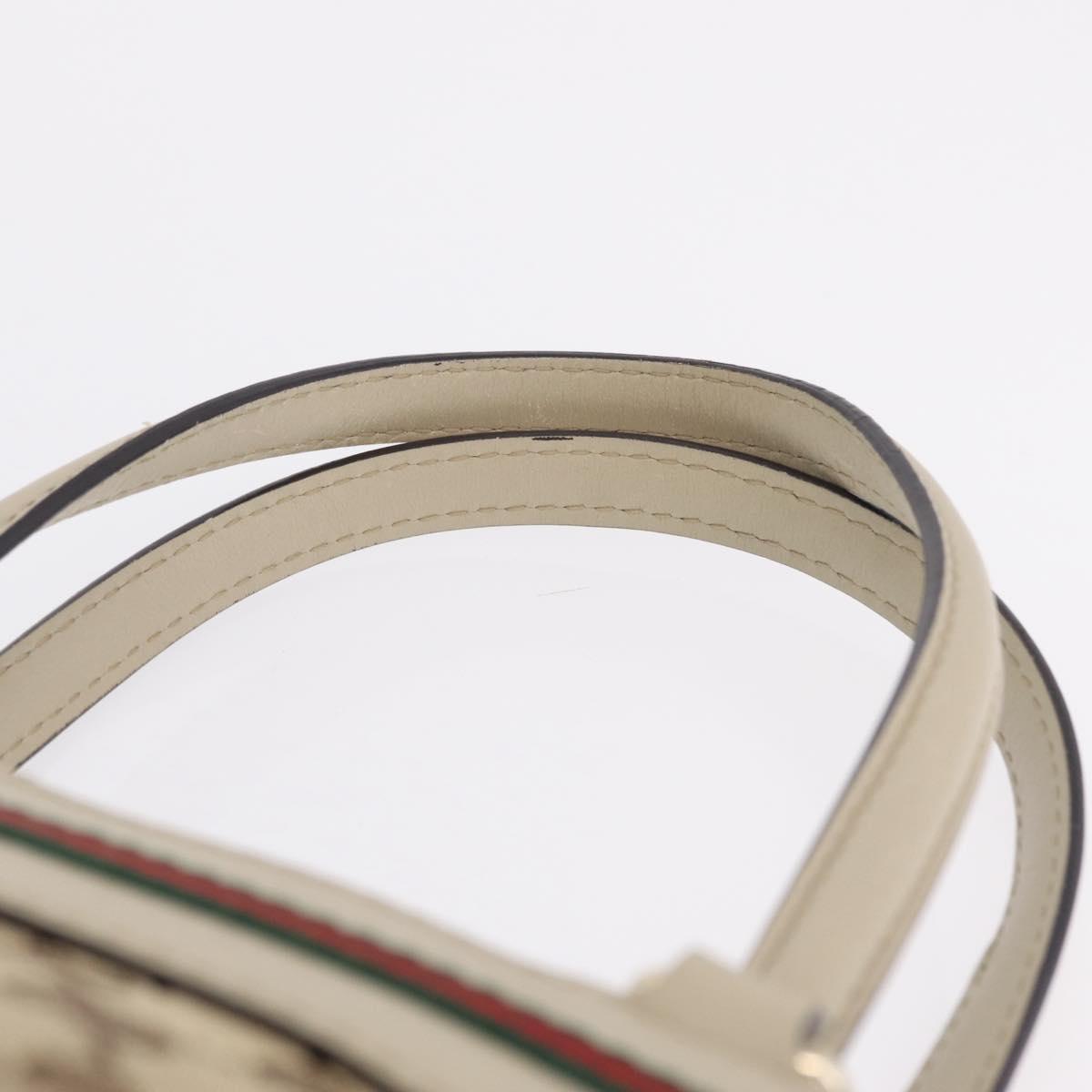 GUCCI GG Canvas Web Sherry Line Princi Tote Bag Beige Gold 257062 Auth 209706A