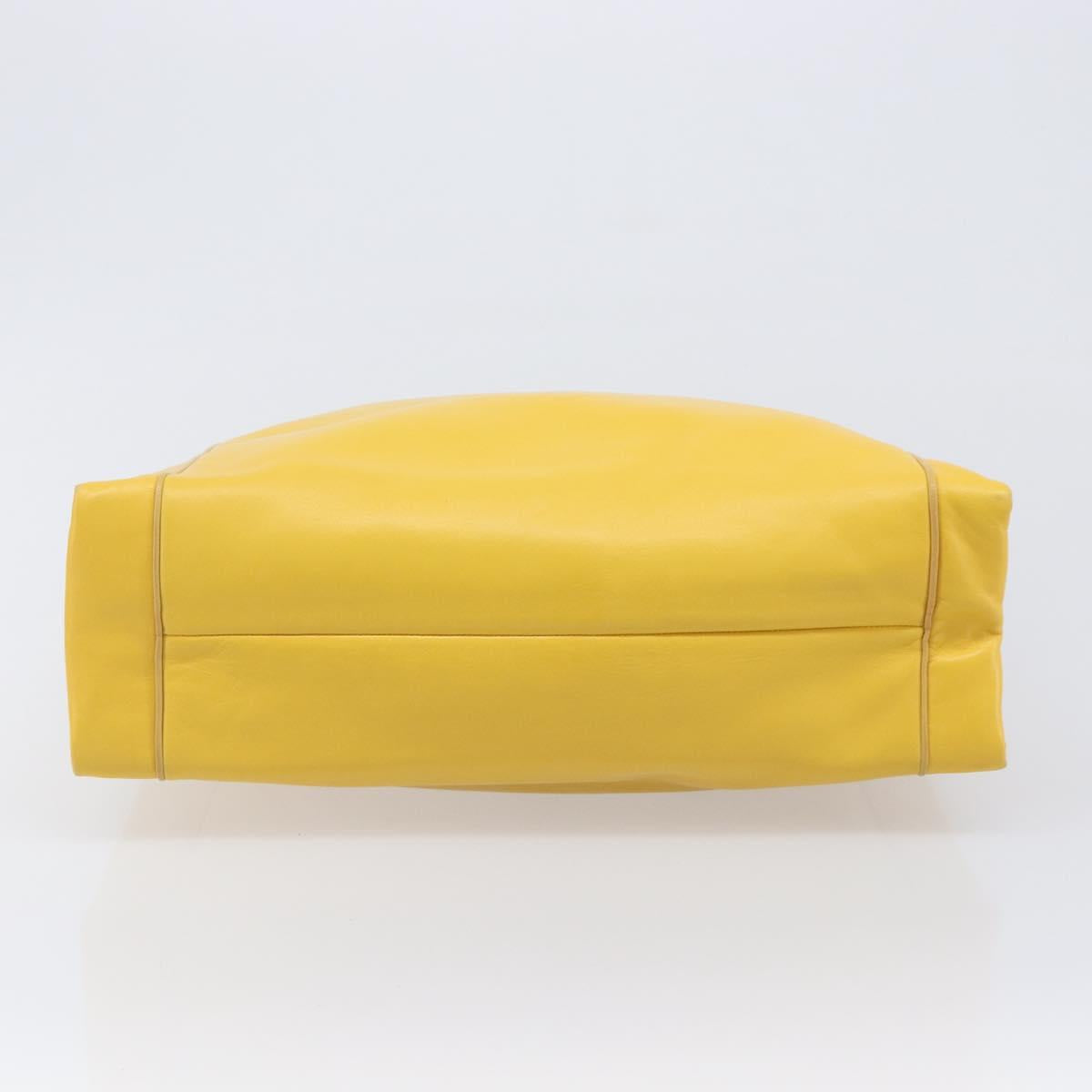 LOEWE Shoulder Bag Leather Yellow Gold Auth 209708V