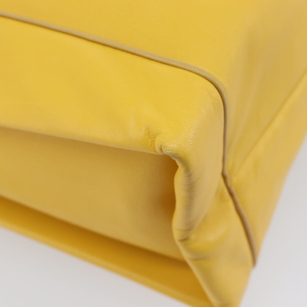 LOEWE Shoulder Bag Leather Yellow Gold Auth 209708V
