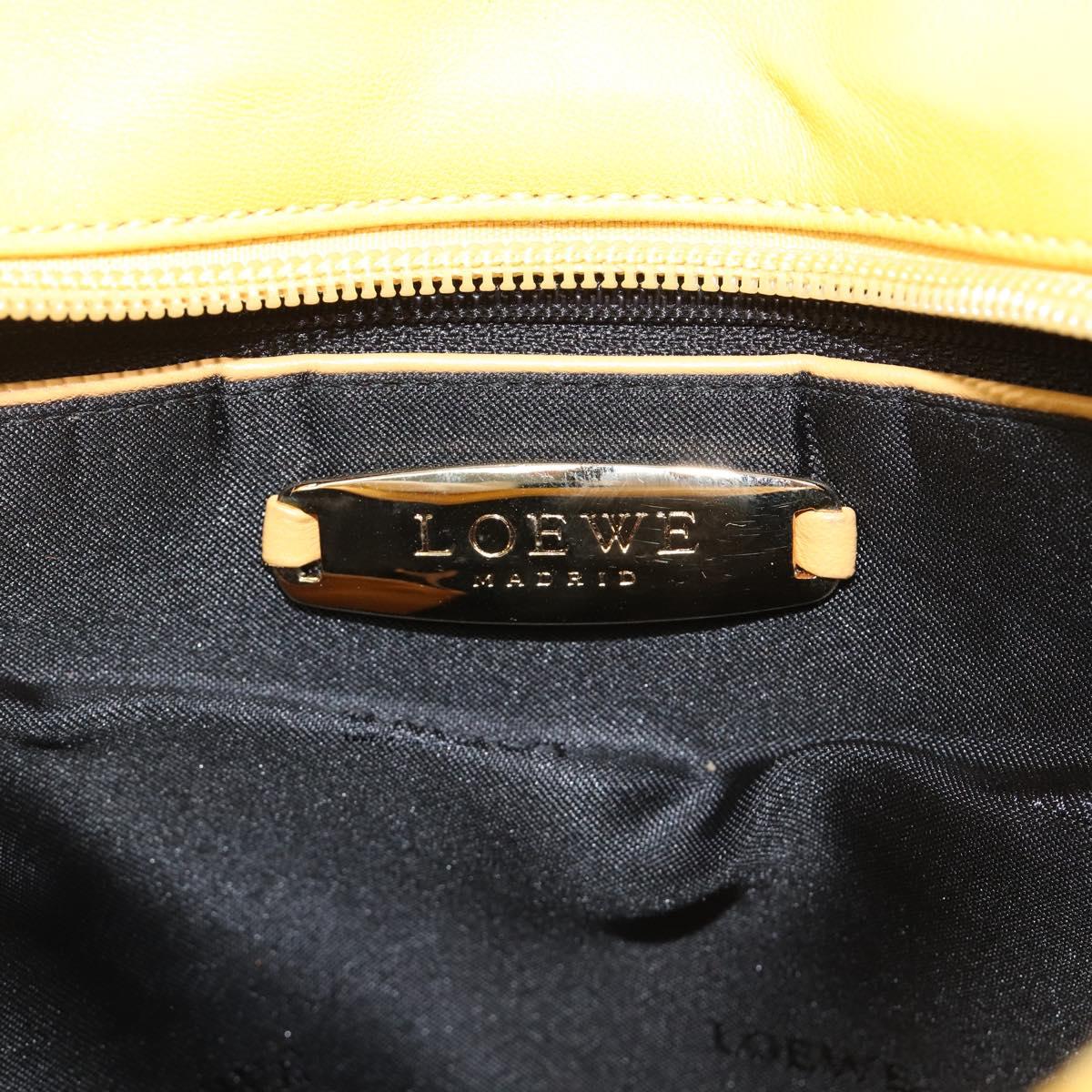 LOEWE Shoulder Bag Leather Yellow Gold Auth 209708V