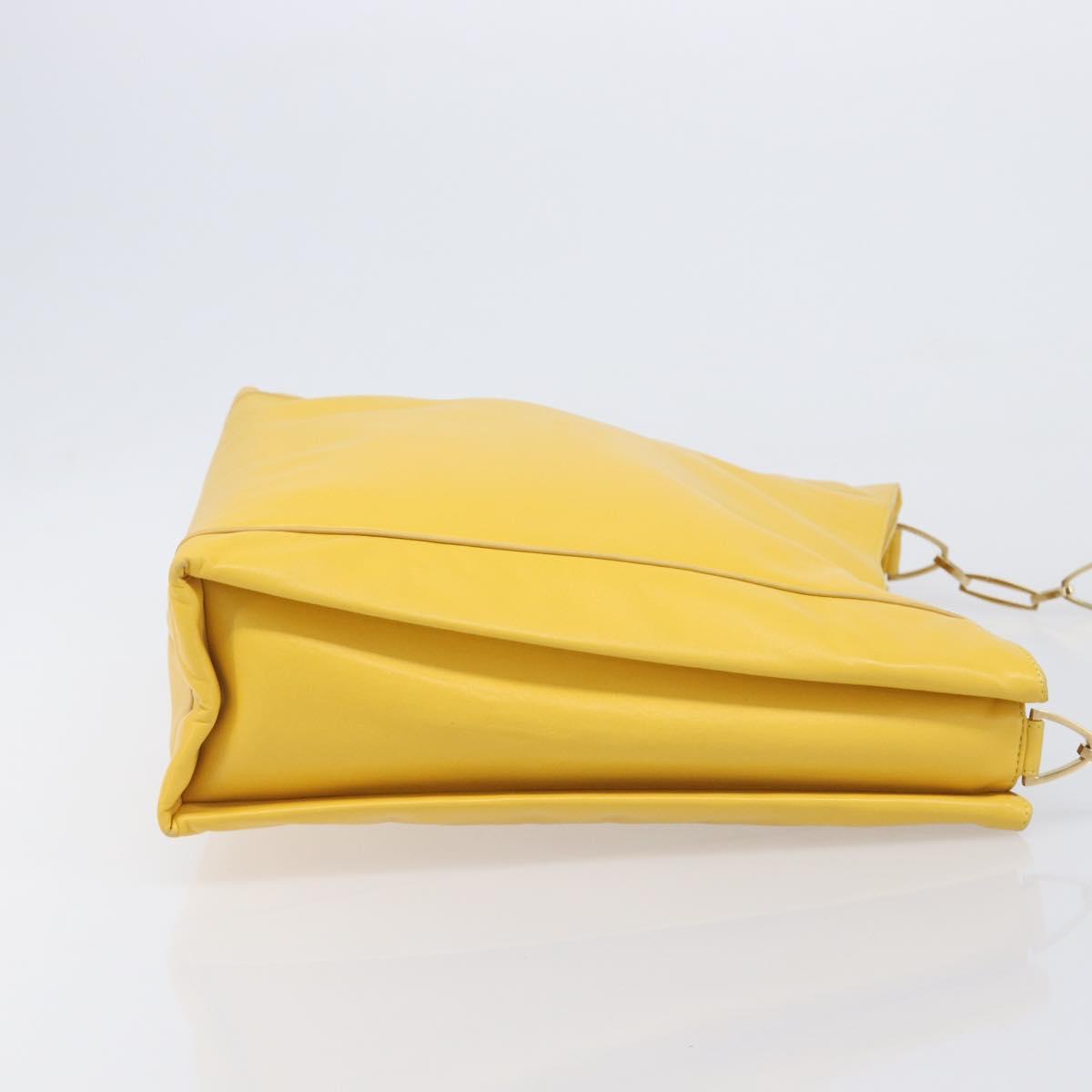 LOEWE Shoulder Bag Leather Yellow Gold Auth 209708V