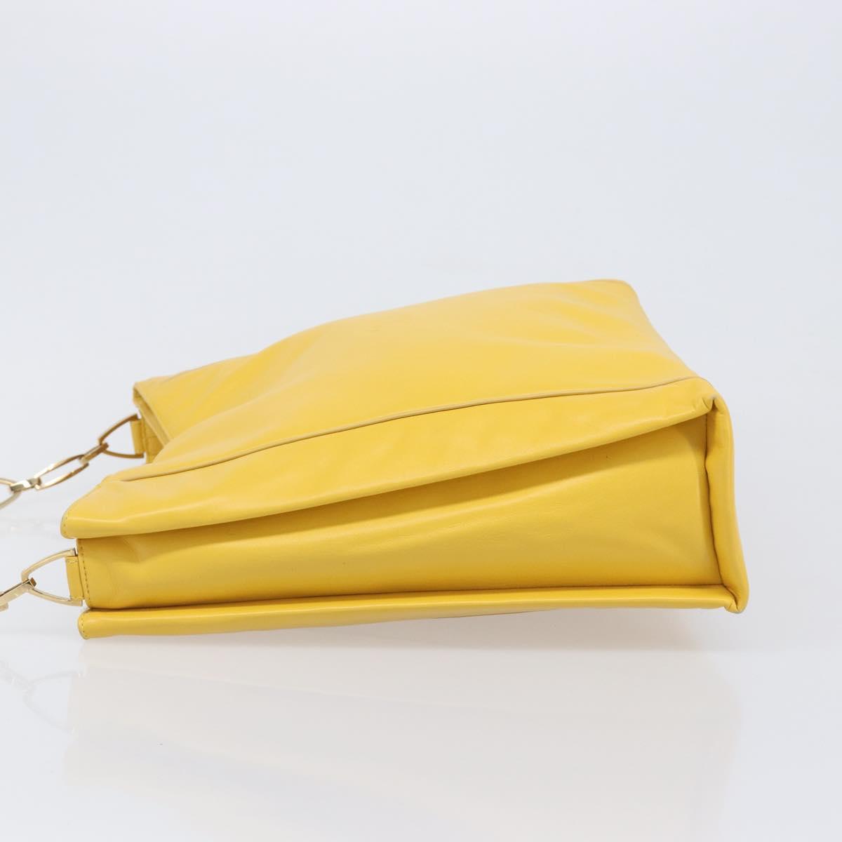LOEWE Shoulder Bag Leather Yellow Gold Auth 209708V