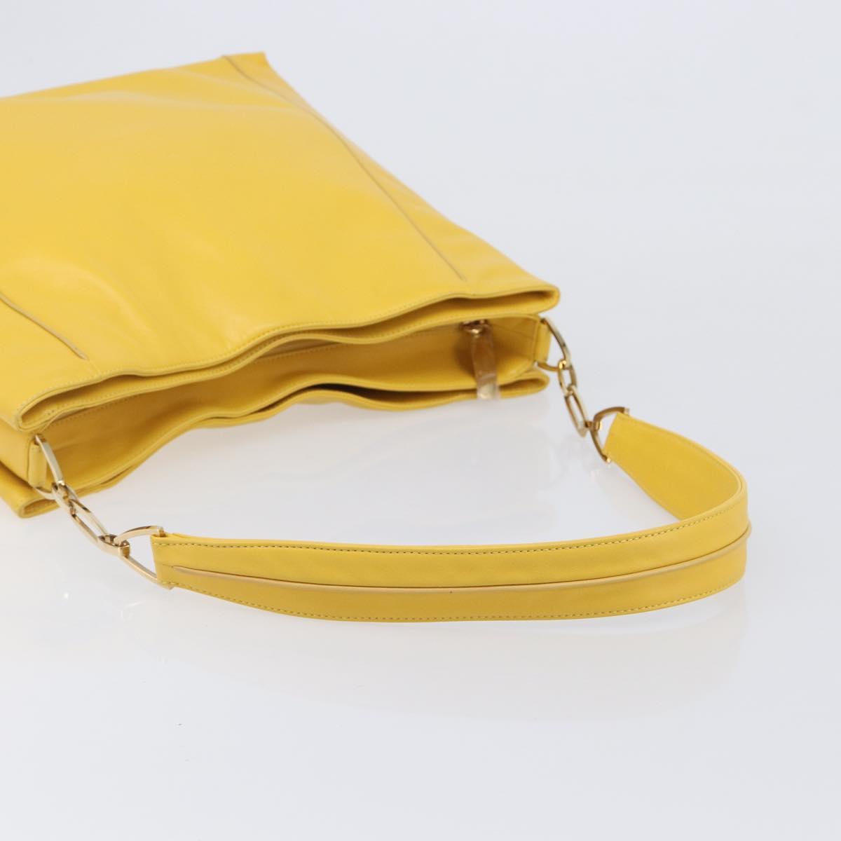 LOEWE Shoulder Bag Leather Yellow Gold Auth 209708V