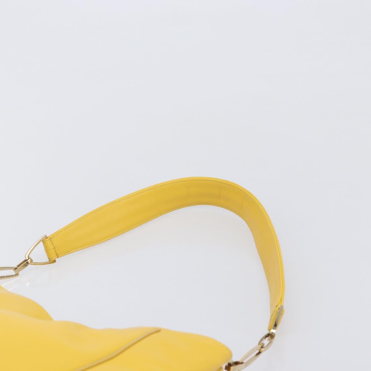 LOEWE Shoulder Bag Leather Yellow Gold Auth 209708V