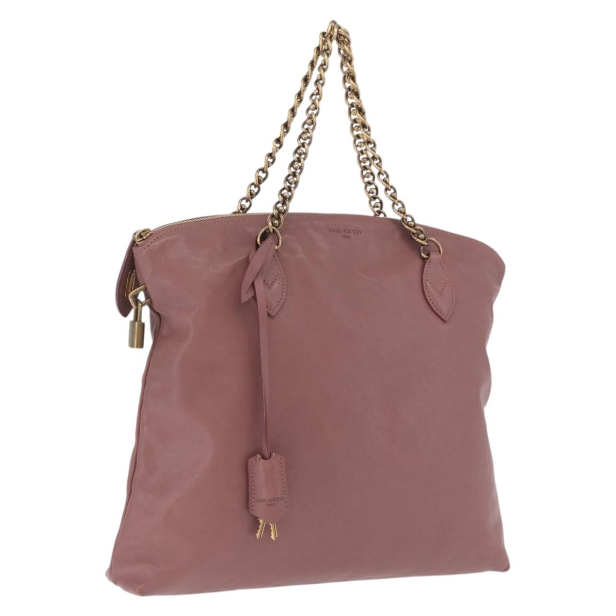 LOUIS VUITTON Lockit Chain Hand Bag Leather Rose M94358 LV Auth 209710V