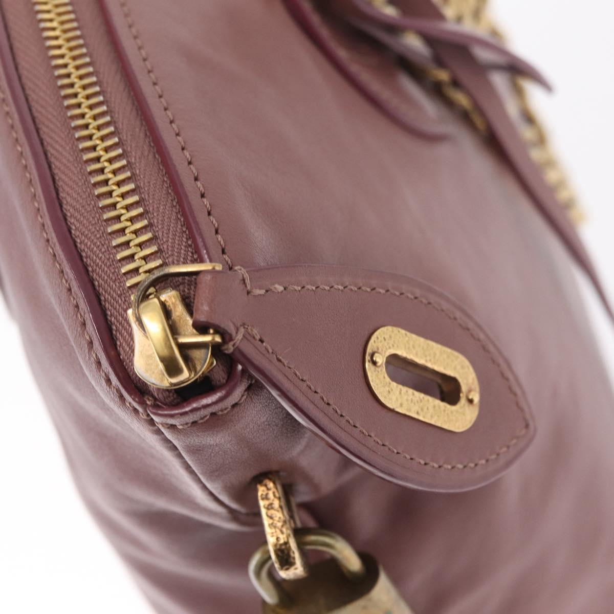 LOUIS VUITTON Lockit Chain Hand Bag Leather Rose M94358 LV Auth 209710V