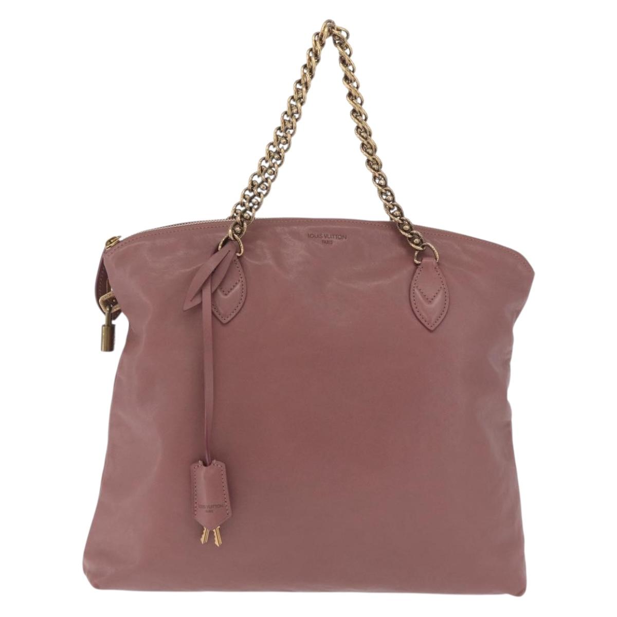LOUIS VUITTON Lockit Chain Hand Bag Leather Rose M94358 LV Auth 209710V