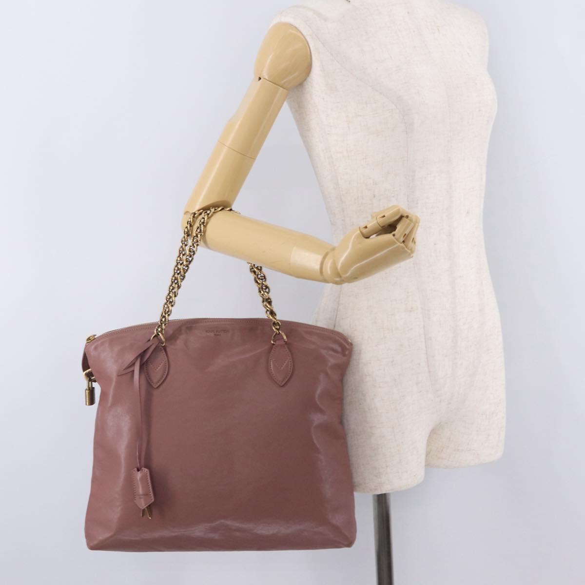 LOUIS VUITTON Lockit Chain Hand Bag Leather Rose M94358 LV Auth 209710V