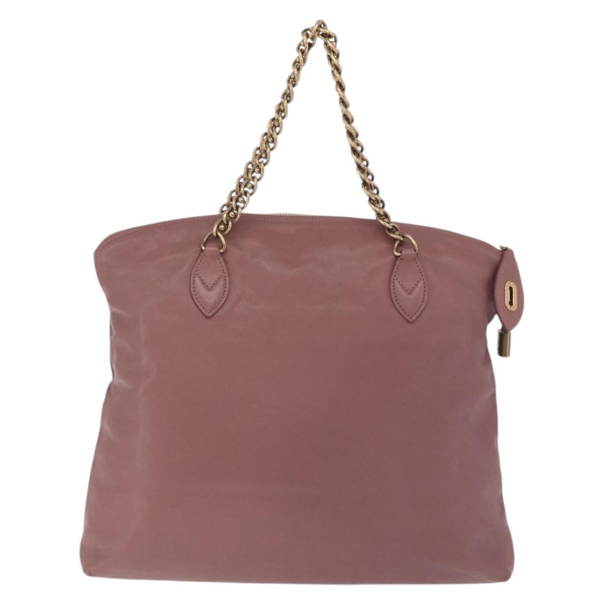 LOUIS VUITTON Lockit Chain Hand Bag Leather Rose M94358 LV Auth 209710V