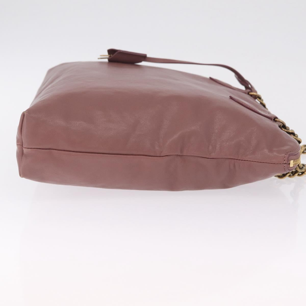 LOUIS VUITTON Lockit Chain Hand Bag Leather Rose M94358 LV Auth 209710V