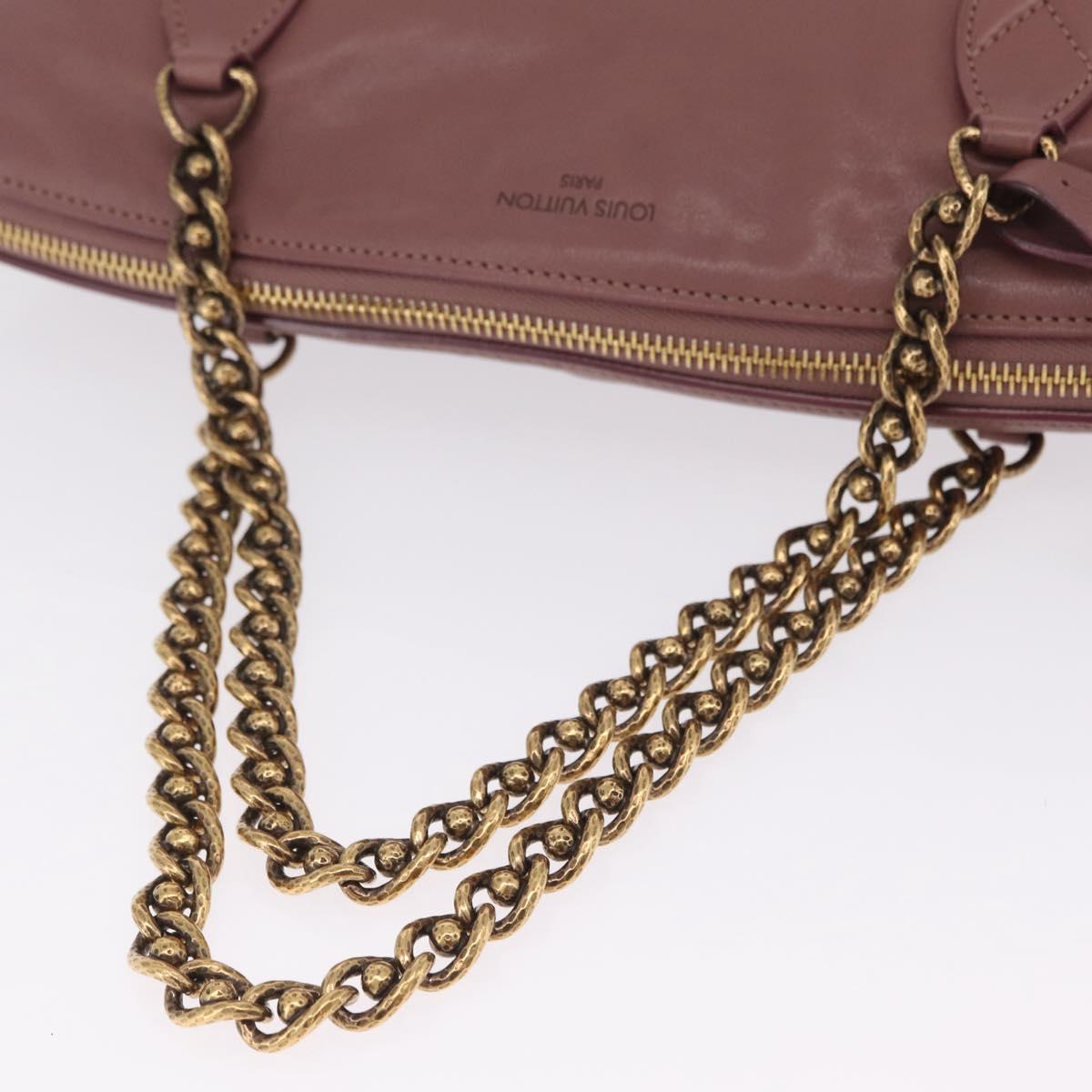 LOUIS VUITTON Lockit Chain Hand Bag Leather Rose M94358 LV Auth 209710V
