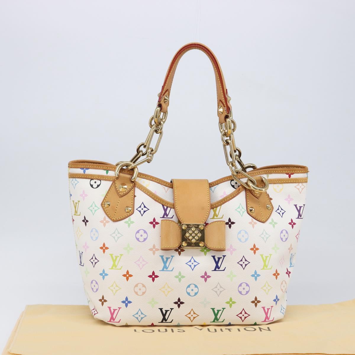 LOUIS VUITTON Monogram Multicolor Annie GM Tote Bag White M40303 LV Auth 209711V